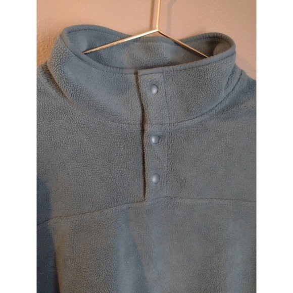 32 Degrees Heat L Large Ladies' Button Snap Fleece Pullover Blue Woman's - Picture 4 of 6